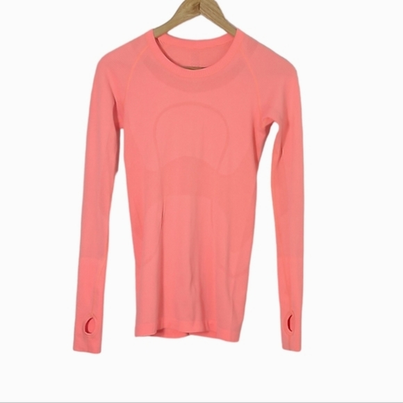 Lululemon Swiftly Tech Long Sleeve Crew in Heathered Very Light Flare Size 4 - Picture 7 of 16